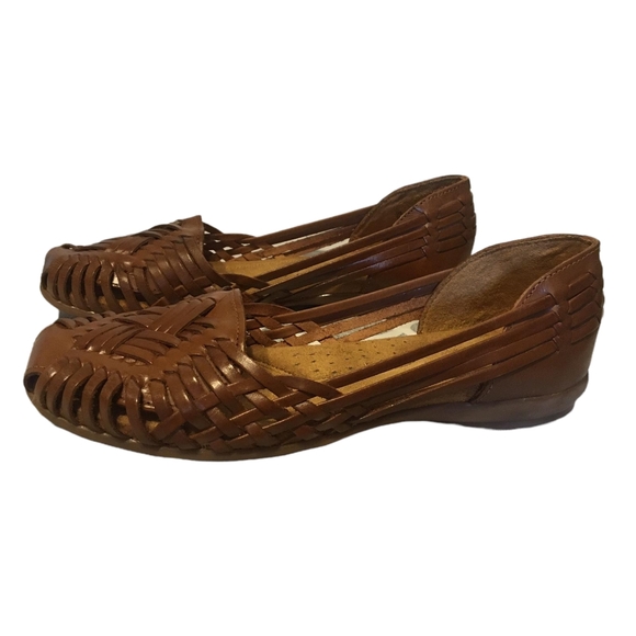 Natural Soul Shoes - NaturalSoul: "Grandeur" brown, woven, square toe sandals Size 7. Pre-owned